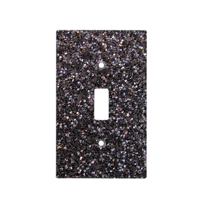 Black faux glitter graphic light switch cover (Front)