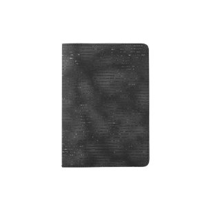 Black faux glitter stripes pattern  passport holder