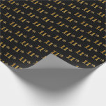 [ Thumbnail: Black, Faux Gold 11th (Eleventh) Event Wrapping Paper ]