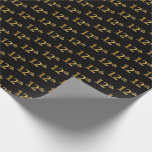 [ Thumbnail: Black, Faux Gold 12th (Twelfth) Event Wrapping Paper ]