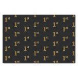 [ Thumbnail: Black, Faux Gold 1st (First) Event Tissue Paper ]