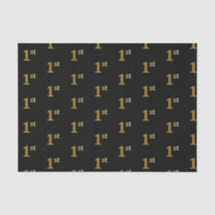 Black, Faux Gold 1st (First) Event Tissue Paper