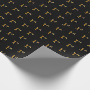 Black, Faux Gold 1st (First) Event Wrapping Paper