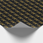 [ Thumbnail: Black, Faux Gold 20th (Twentieth) Event Wrapping Paper ]