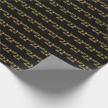 [ Thumbnail: Black, Faux Gold 22nd (Twenty-Second) Event Wrapping Paper ]