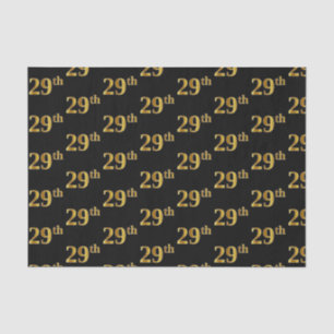 Black, Faux Gold 29th (Twenty-Ninth) Event Tissue Paper