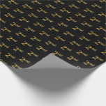 [ Thumbnail: Black, Faux Gold 2nd (Second) Event Wrapping Paper ]
