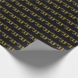 [ Thumbnail: Black, Faux Gold 33rd (Thirty-Third) Event Wrapping Paper ]