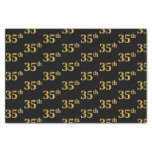 [ Thumbnail: Black, Faux Gold 35th (Thirty-Fifth) Event Tissue Paper ]