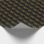 [ Thumbnail: Black, Faux Gold 35th (Thirty-Fifth) Event Wrapping Paper ]