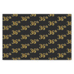 [ Thumbnail: Black, Faux Gold 36th (Thirty-Sixth) Event Tissue Paper ]