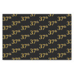 [ Thumbnail: Black, Faux Gold 37th (Thirty-Seventh) Event Tissue Paper ]