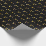 [ Thumbnail: Black, Faux Gold 3rd (Third) Event Wrapping Paper ]
