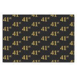 [ Thumbnail: Black, Faux Gold 41st (Forty-First) Event Tissue Paper ]