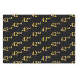 [ Thumbnail: Black, Faux Gold 42nd (Forty-Second) Event Tissue Paper ]