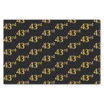 [ Thumbnail: Black, Faux Gold 43rd (Forty-Third) Event Tissue Paper ]