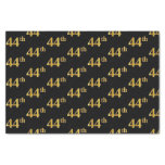 [ Thumbnail: Black, Faux Gold 44th (Forty-Fourth) Event Tissue Paper ]