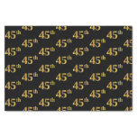 [ Thumbnail: Black, Faux Gold 45th (Forty-Fifth) Event Tissue Paper ]