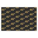 [ Thumbnail: Black, Faux Gold 46th (Forty-Sixth) Event Tissue Paper ]