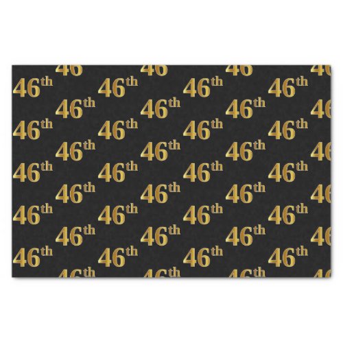 Black Faux Gold 46th Forty_Sixth Event Tissue Paper