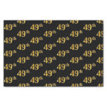 [ Thumbnail: Black, Faux Gold 49th (Forty-Ninth) Event Tissue Paper ]