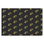 [ Thumbnail: Black, Faux Gold 4th (Fourth) Event Tissue Paper ]