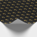 [ Thumbnail: Black, Faux Gold 4th (Fourth) Event Wrapping Paper ]