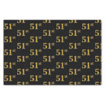 [ Thumbnail: Black, Faux Gold 51st (Fifty-First) Event Tissue Paper ]