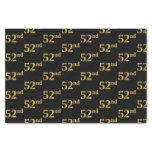 [ Thumbnail: Black, Faux Gold 52nd (Fifty-Second) Event Tissue Paper ]
