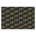[ Thumbnail: Black, Faux Gold 53rd (Fifty-Third) Event Tissue Paper ]