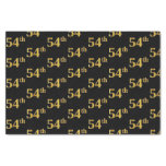[ Thumbnail: Black, Faux Gold 54th (Fifty-Fourth) Event Tissue Paper ]