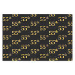 [ Thumbnail: Black, Faux Gold 55th (Fifty-Fifth) Event Tissue Paper ]