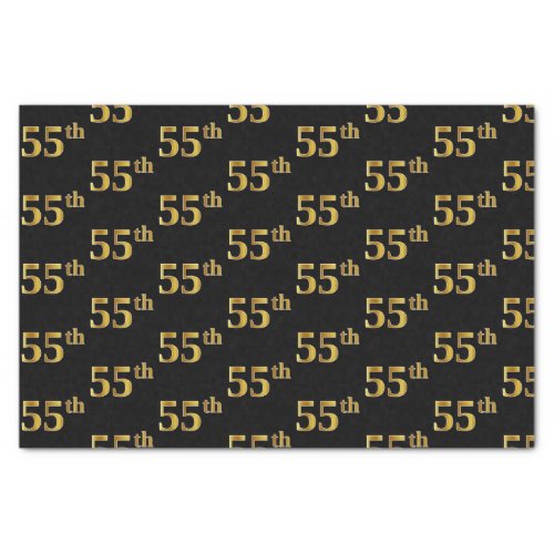 Black Faux Gold 55th Fifty_Fifth Event Tissue Paper