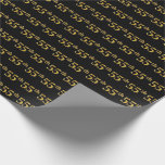[ Thumbnail: Black, Faux Gold 55th (Fifty-Fifth) Event Wrapping Paper ]