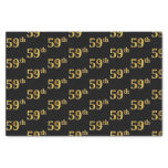 [ Thumbnail: Black, Faux Gold 59th (Fifty-Ninth) Event Tissue Paper ]