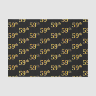 Black, Faux Gold 59th (Fifty-Ninth) Event Tissue Paper