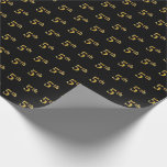 [ Thumbnail: Black, Faux Gold 5th (Fifth) Event Wrapping Paper ]