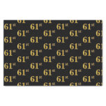 [ Thumbnail: Black, Faux Gold 61st (Sixty-First) Event Tissue Paper ]