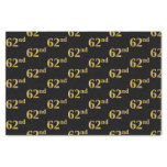 [ Thumbnail: Black, Faux Gold 62nd (Sixty-Second) Event Tissue Paper ]