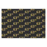 [ Thumbnail: Black, Faux Gold 63rd (Sixty-Third) Event Tissue Paper ]
