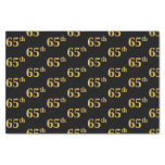 [ Thumbnail: Black, Faux Gold 65th (Sixty-Fifth) Event Tissue Paper ]