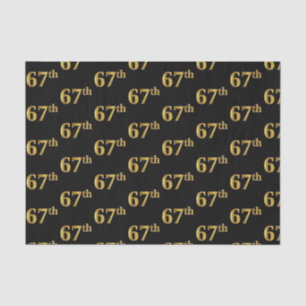 Black, Faux Gold 67th (Sixty-Seventh) Event Tissue Paper