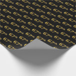 [ Thumbnail: Black, Faux Gold 67th (Sixty-Seventh) Event Wrapping Paper ]