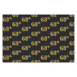 [ Thumbnail: Black, Faux Gold 68th (Sixty-Eighth) Event Tissue Paper ]