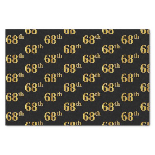 Black Faux Gold 68th Sixty_Eighth Event Tissue Paper