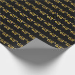 [ Thumbnail: Black, Faux Gold 68th (Sixty-Eighth) Event Wrapping Paper ]