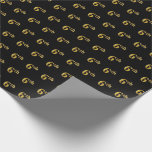 [ Thumbnail: Black, Faux Gold 6th (Sixth) Event Wrapping Paper ]