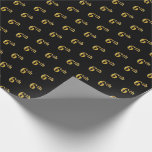 [ Thumbnail: Black, Faux Gold 6th (Sixth) Event Wrapping Paper ]