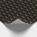 [ Thumbnail: Black, Faux Gold 71st (Seventy-First) Event Wrapping Paper ]