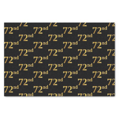Black Faux Gold 72nd Seventy_Second Event Tissue Paper